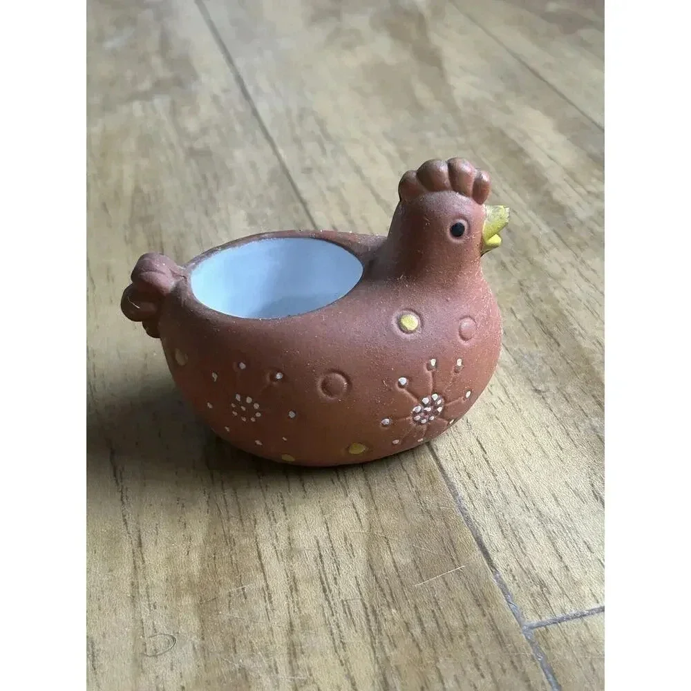 Holt Howard Chicken Tea Light Candle Holder Terra Cotta Hen Vintage